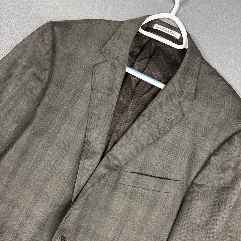 Joseph Abboud Blazer Mens 46R Grey Plaid Marzotto Super 120s Wool Suit Jacket